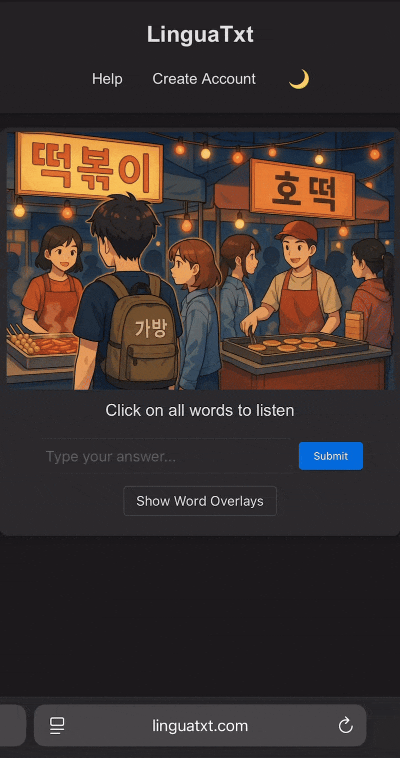 LinguaTxt app demonstration